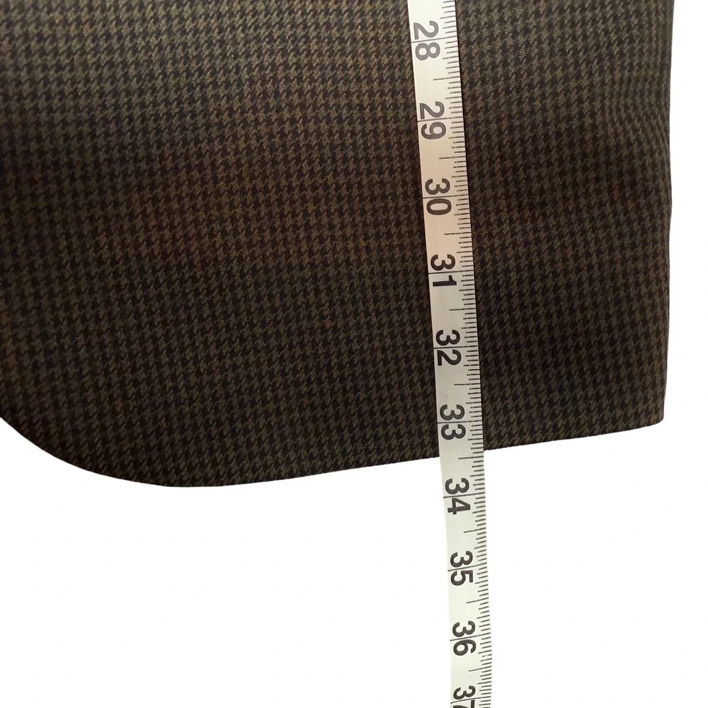 Oscar de la Renta‎ Men's Houndstooth Blazer Sport Coat Size 42L Brown Tan Formal